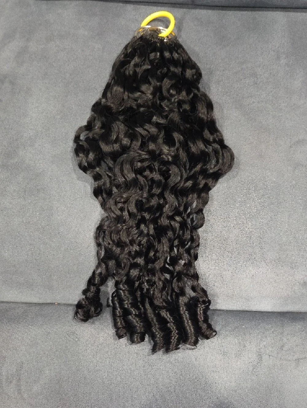 Feather Crochet Human Hair Burmese Curly 22 Inch 300g Knotless Pre‑Separated